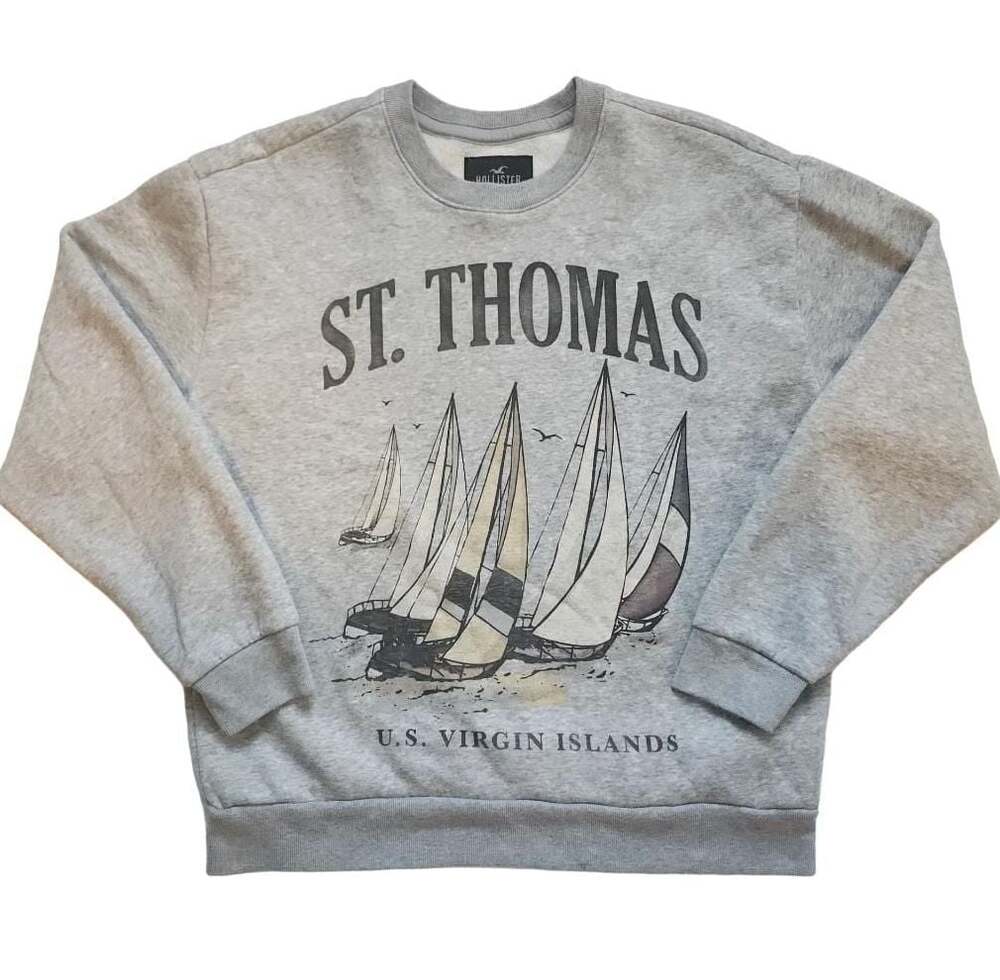 Hollister St. Thomas U.S. Virgin Islands Graphic Crew Sweatshirt
